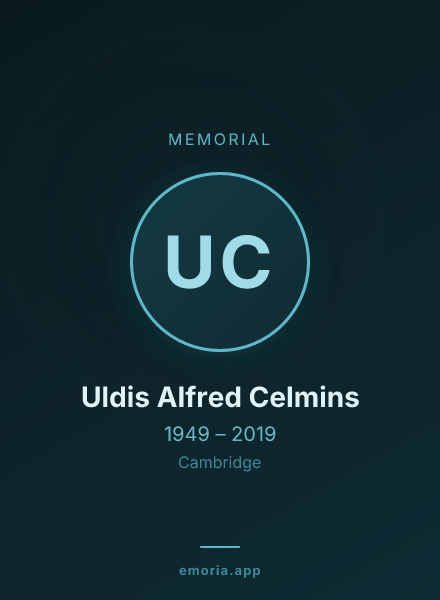 Memorial portrait of Uldis Alfred Celmins