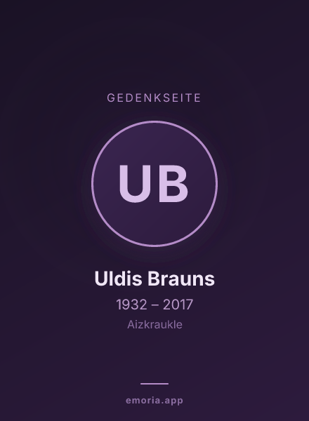 Gedenkportrait von Uldis Brauns