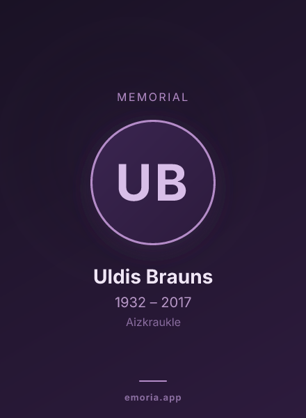 Memorial portrait of Uldis Brauns