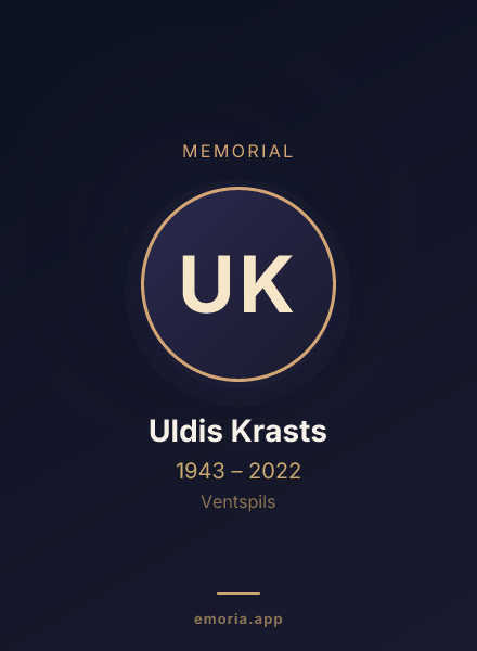 Memorial portrait of Uldis Krasts