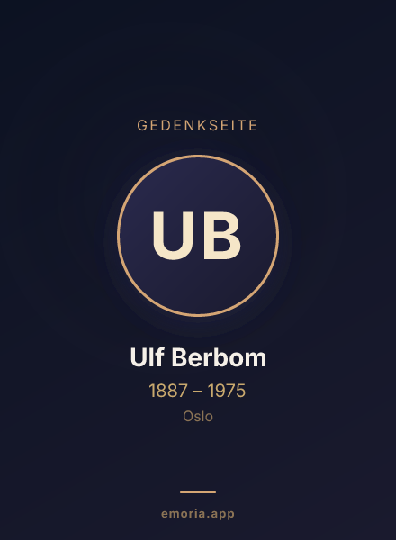 Gedenkportrait von Ulf Berbom