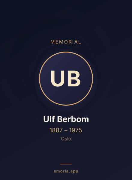 Memorial portrait of Ulf Berbom