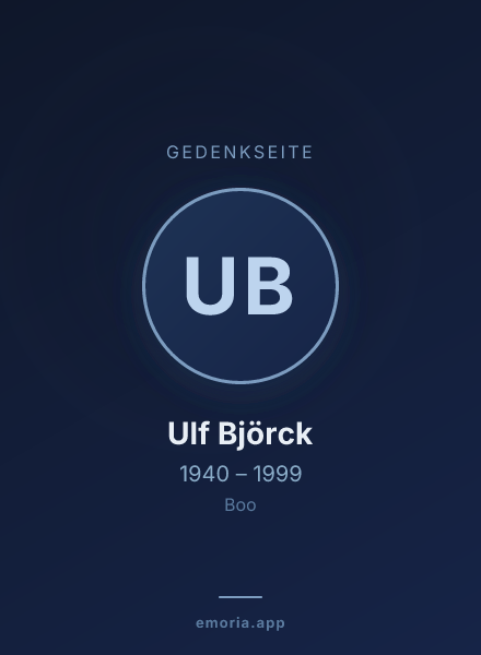 Gedenkportrait von Ulf Björck