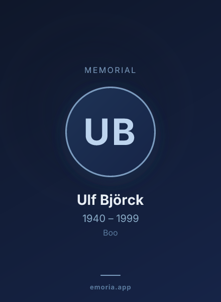 Memorial portrait of Ulf Björck