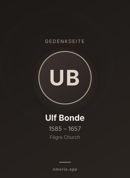Gedenkportrait von Ulf Bonde
