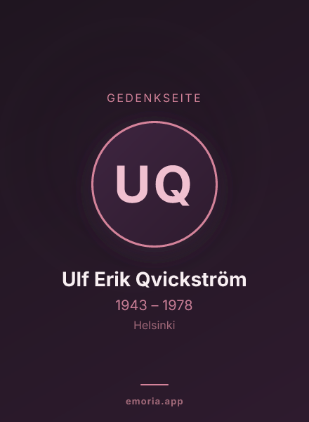 Gedenkportrait von Ulf Erik Qvickström