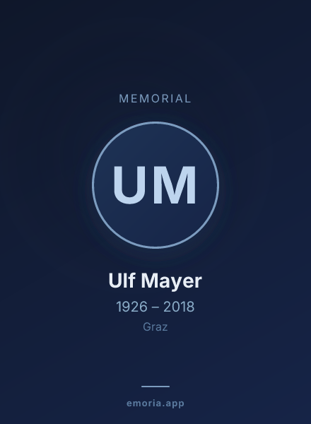 Memorial portrait of Ulf Mayer