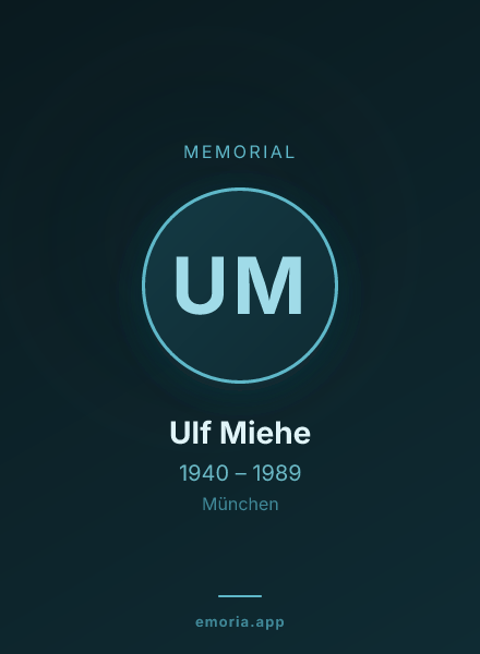 Memorial portrait of Ulf Miehe