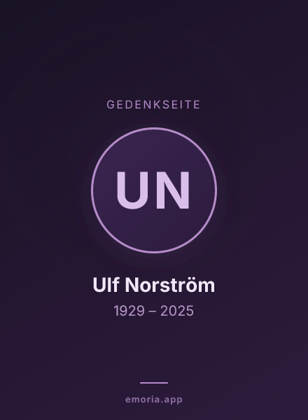 Gedenkportrait von Ulf Norström