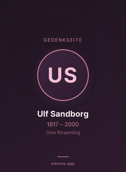 Gedenkportrait von Ulf Sandborg