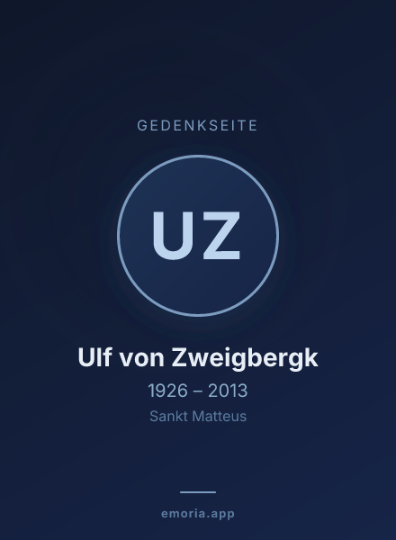 Gedenkportrait von Ulf von Zweigbergk