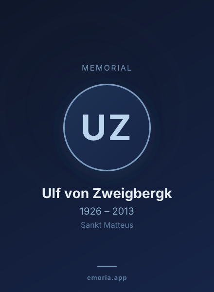 Memorial portrait of Ulf von Zweigbergk