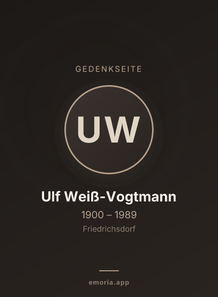 Gedenkportrait von Ulf Weiß-Vogtmann