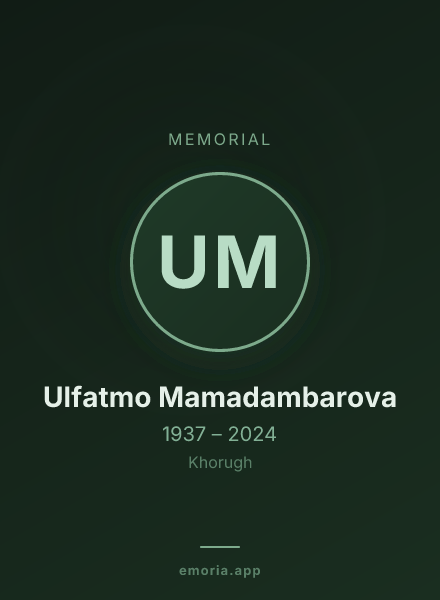 Memorial portrait of Ulfatmo Mamadambarova