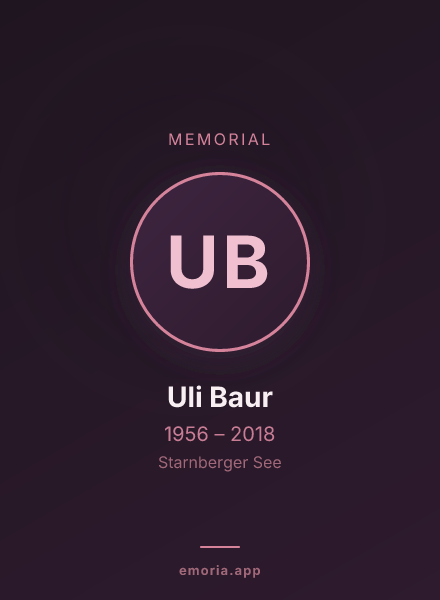 Memorial portrait of Uli Baur