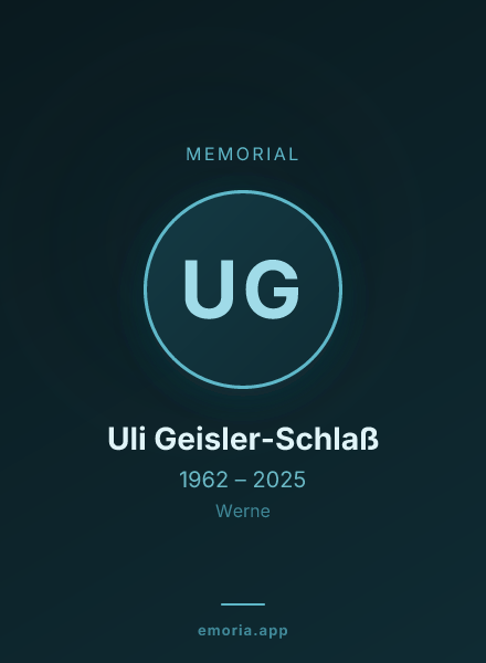 Memorial portrait of Uli Geisler-Schlaß