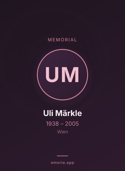 Memorial portrait of Uli Märkle