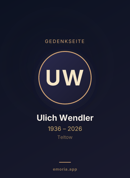Gedenkportrait von Ulich Wendler