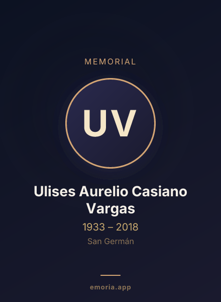 Memorial portrait of Ulises Aurelio Casiano Vargas