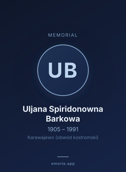 Memorial portrait of Uljana Spiridonowna Barkowa