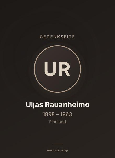 Gedenkportrait von Uljas Rauanheimo
