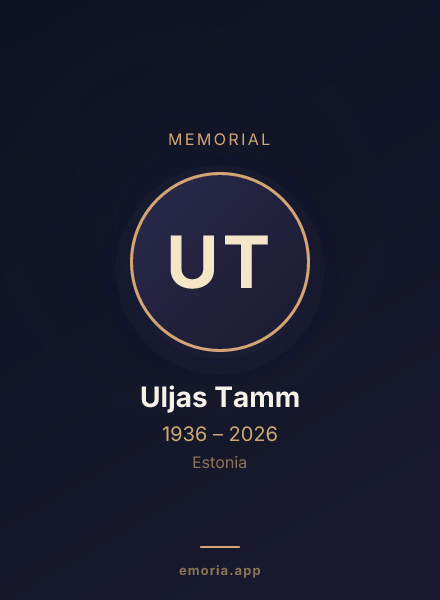 Memorial portrait of Uljas Tamm