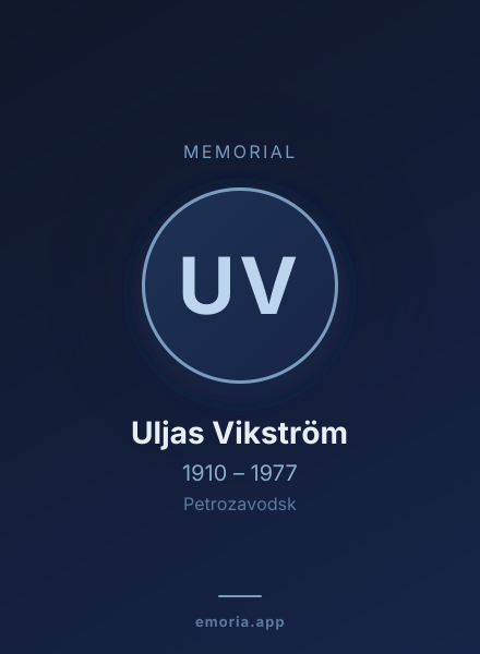 Memorial portrait of Uljas Vikström