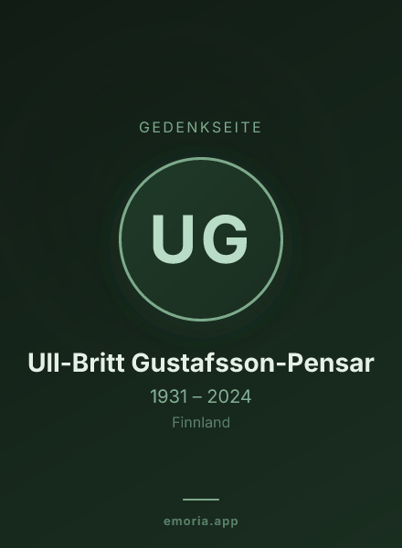 Gedenkportrait von Ull-Britt Gustafsson-Pensar