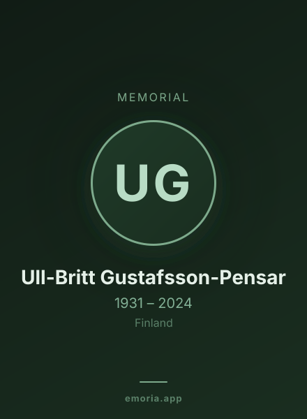 Memorial portrait of Ull-Britt Gustafsson-Pensar