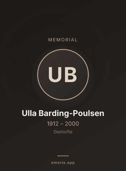 Memorial portrait of Ulla Barding-Poulsen