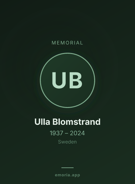 Memorial portrait of Ulla Blomstrand