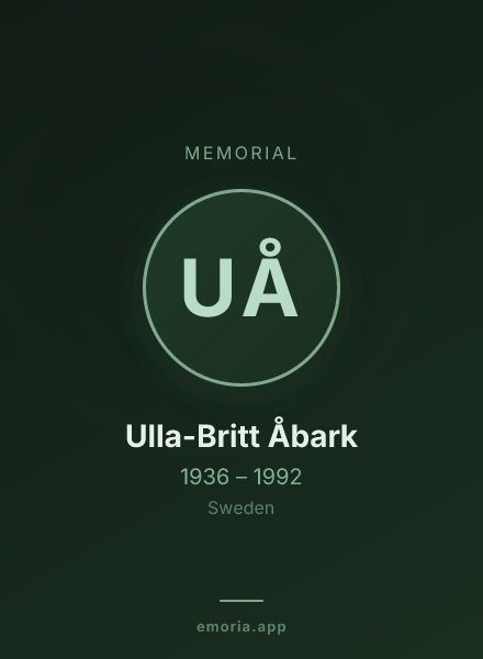 Memorial portrait of Ulla-Britt Åbark