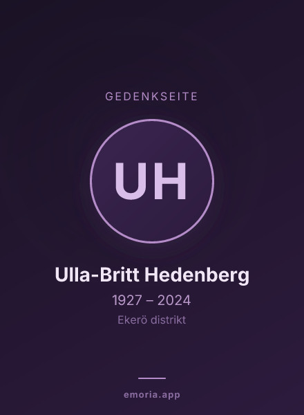Gedenkportrait von Ulla-Britt Hedenberg