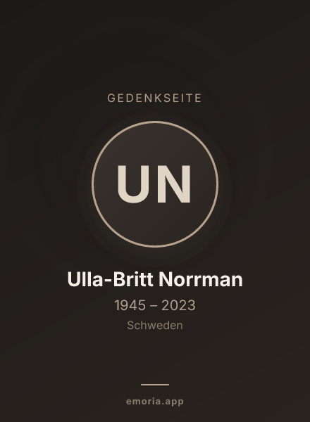 Gedenkportrait von Ulla-Britt Norrman