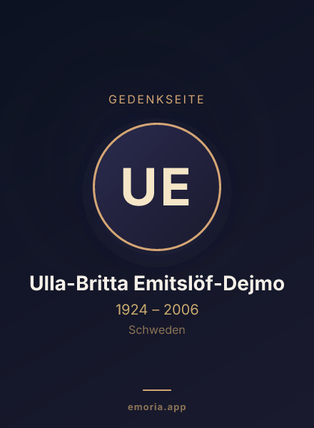 Gedenkportrait von Ulla-Britta Emitslöf-Dejmo
