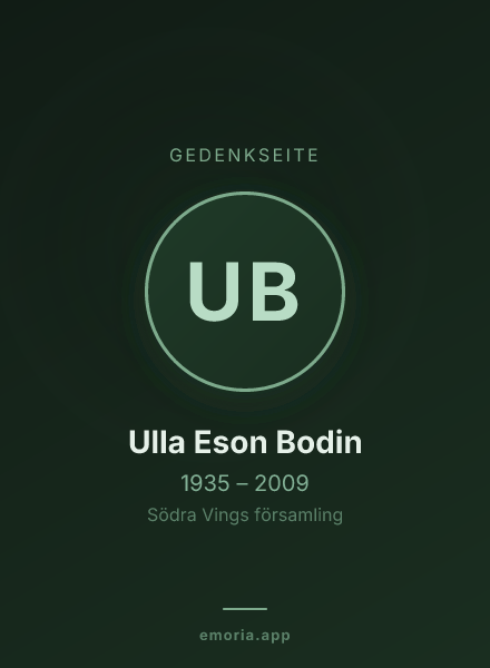 Gedenkportrait von Ulla Eson Bodin