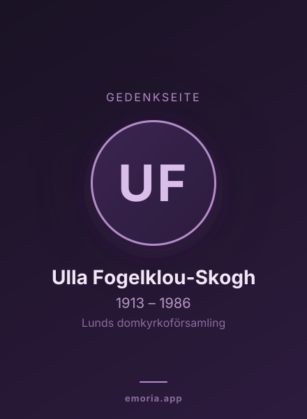 Gedenkportrait von Ulla Fogelklou-Skogh