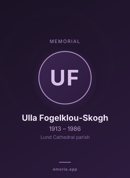 Memorial portrait of Ulla Fogelklou-Skogh