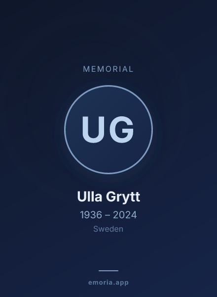 Memorial portrait of Ulla Grytt