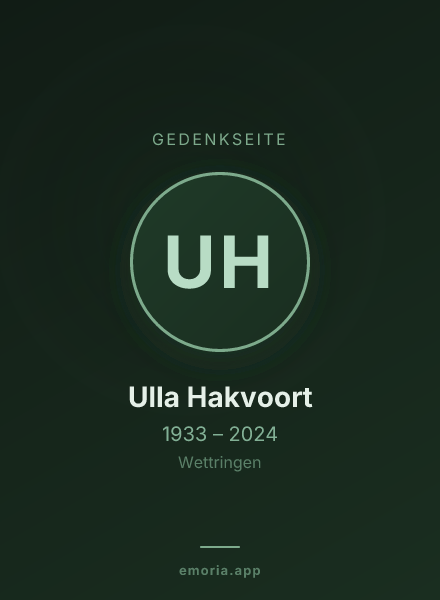 Gedenkportrait von Ulla Hakvoort