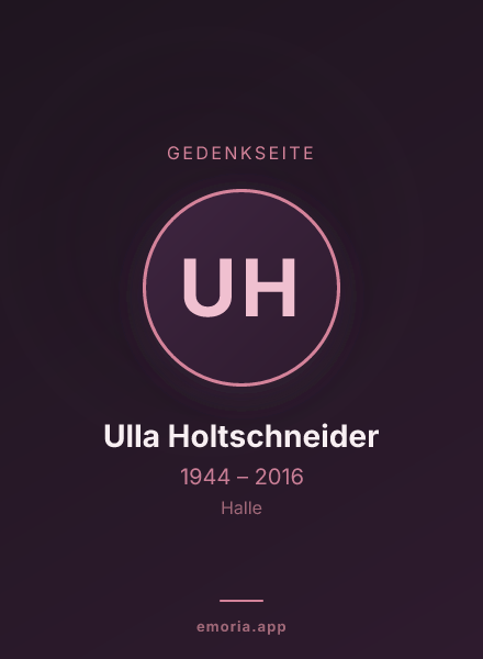 Gedenkportrait von Ulla Holtschneider