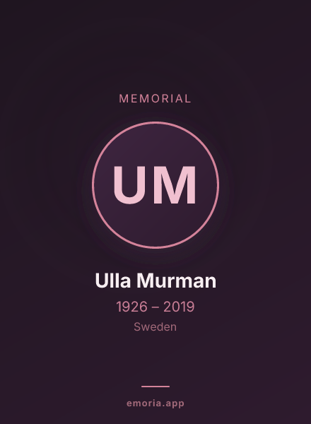 Memorial portrait of Ulla Murman