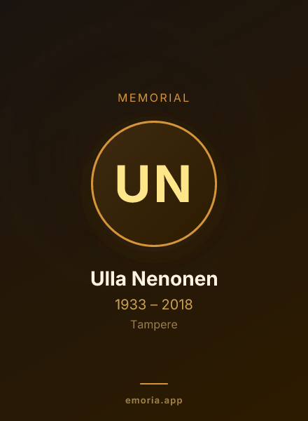 Memorial portrait of Ulla Nenonen
