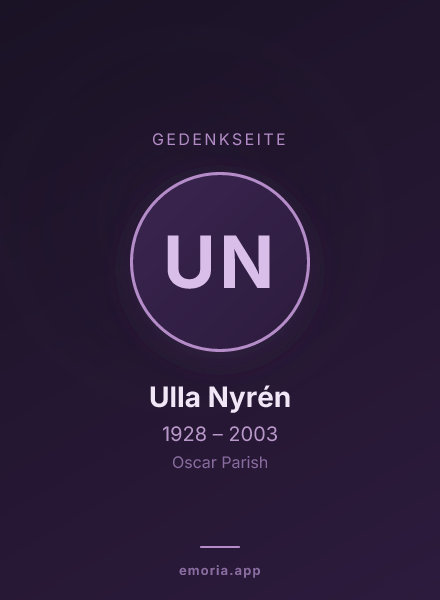 Gedenkportrait von Ulla Nyrén