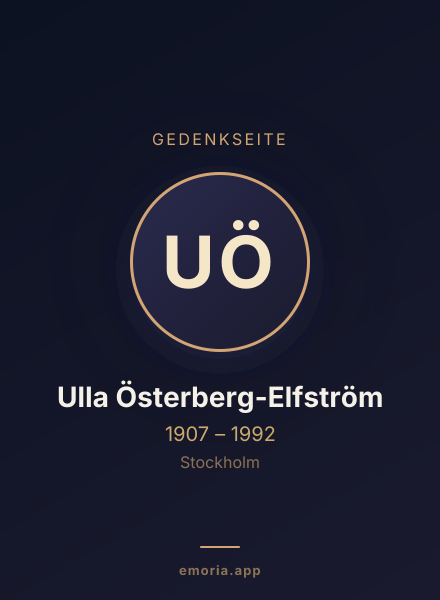 Gedenkportrait von Ulla Österberg-Elfström