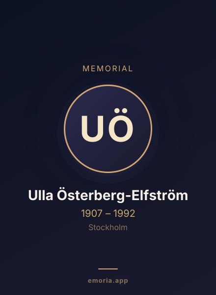 Memorial portrait of Ulla Österberg-Elfström