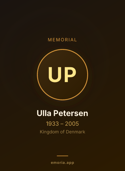 Memorial portrait of Ulla Petersen