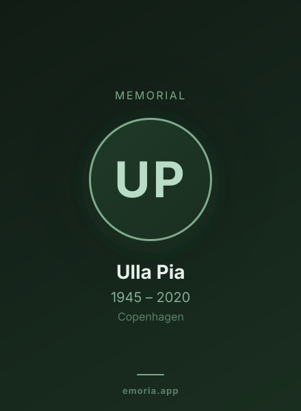 Memorial portrait of Ulla Pia