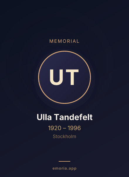 Memorial portrait of Ulla Tandefelt