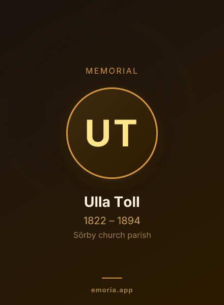 Memorial portrait of Ulla Toll